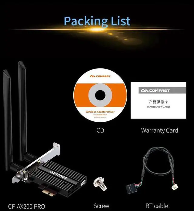 Alt view image 2 of 7 - PCIe WiFi 6 Card Bluetooth 5.1 AX 3000 Mbps AX200 Dual Band 5.GHz/2.4GHz PCI-E Wireless WiFi Network Adapter Card for Desktop Windows 10 64-bit