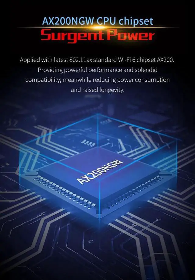 Alt view image 4 of 7 - PCIe WiFi 6 Card Bluetooth 5.1 AX 3000 Mbps AX200 Dual Band 5.GHz/2.4GHz PCI-E Wireless WiFi Network Adapter Card for Desktop Windows 10 64-bit