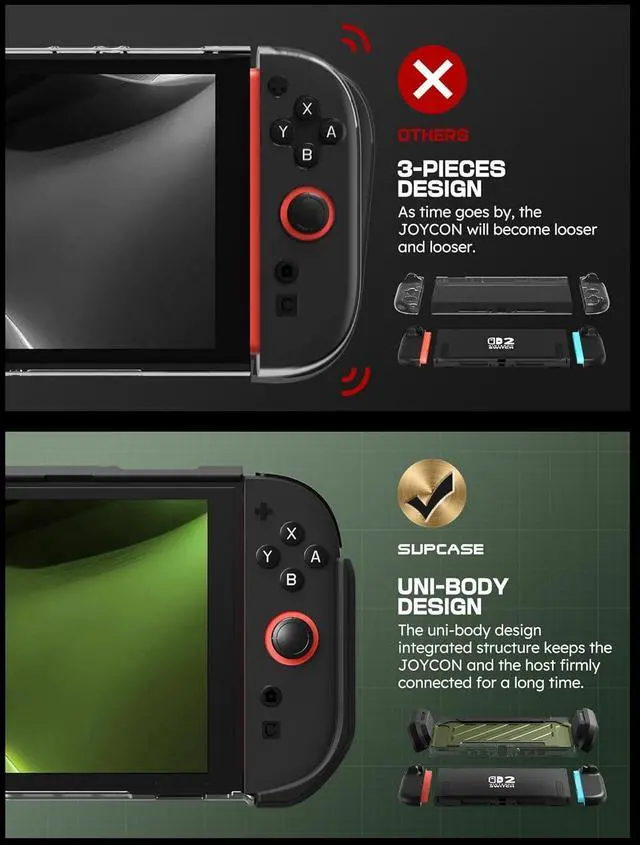 Alt view image 4 of 7 - SUPCASE for Nintendo Switch 2 Case 2025 (Unicorn Beetle Pro), [Military-Grade Protection] [Magnetic Joy Con Controllers Friendly] Dockable Integrated Cover Accessories for Nintendo Switch 2, Guldan