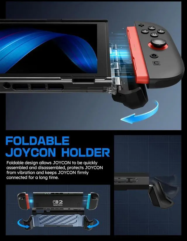 Alt view image 3 of 7 - SUPCASE for Nintendo Switch 2 Case 2025 (Unicorn Beetle Pro), [Military-Grade Protection] [Magnetic Joy Con Controllers Friendly] Dockable Integrated Cover Accessories for Nintendo Switch 2, Tilt