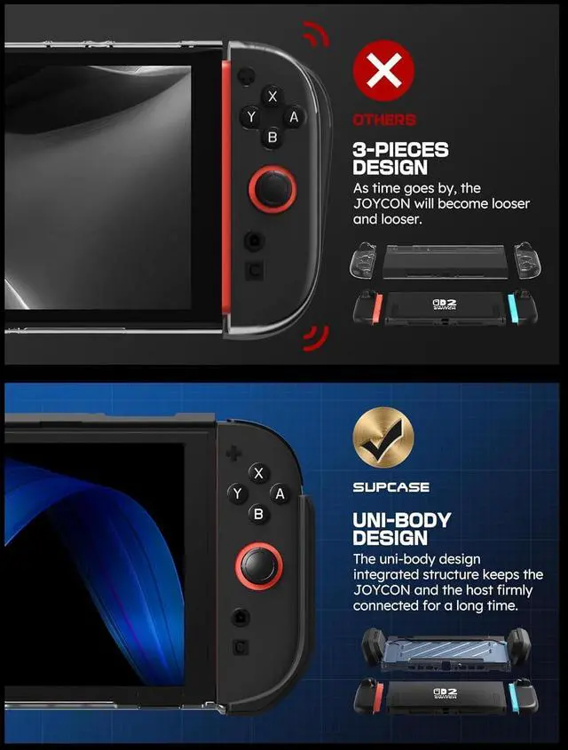 Alt view image 5 of 7 - SUPCASE for Nintendo Switch 2 Case 2025 (Unicorn Beetle Pro), [Military-Grade Protection] [Magnetic Joy Con Controllers Friendly] Dockable Integrated Cover Accessories for Nintendo Switch 2, Tilt