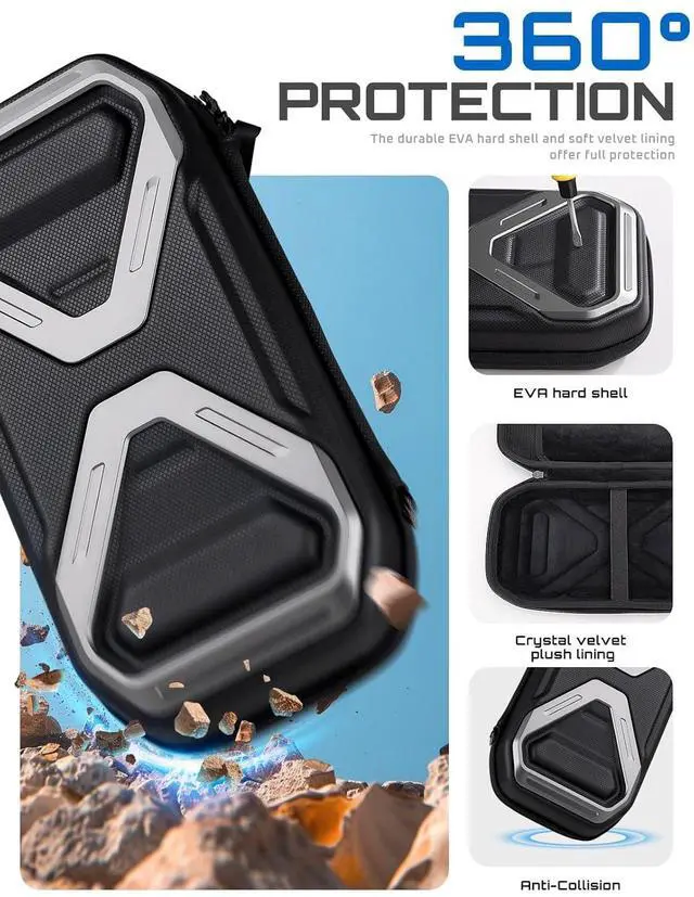Alt view image 3 of 6 - SUPCASE for Nintendo Switch 2 Carrying Case 2025, [12 Game Card Storage] [Military-Grade Protection] Spacious Portable Hard Shell Travel Bag for Nintendo Switch 2 Console & Accessories, Black