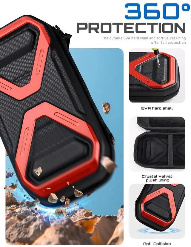 Alt view image 3 of 6 - SUPCASE for Nintendo Switch 2 Carrying Case 2025, [12 Game Card Storage] [Military-Grade Protection] Spacious Portable Hard Shell Travel Bag for Nintendo Switch 2 Console & Accessories, Red
