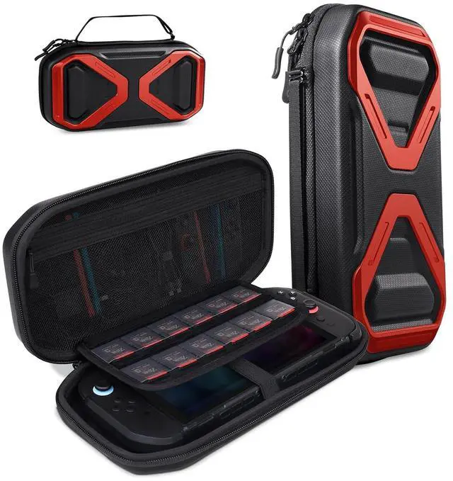 Main image of SUPCASE for Nintendo Switch 2 Carrying Case 2025, [12 Game Card Storage] [Military-Grade Protection] Spacious Portable Hard Shell Travel Bag for Nintendo Switch 2 Console & Accessories, Red