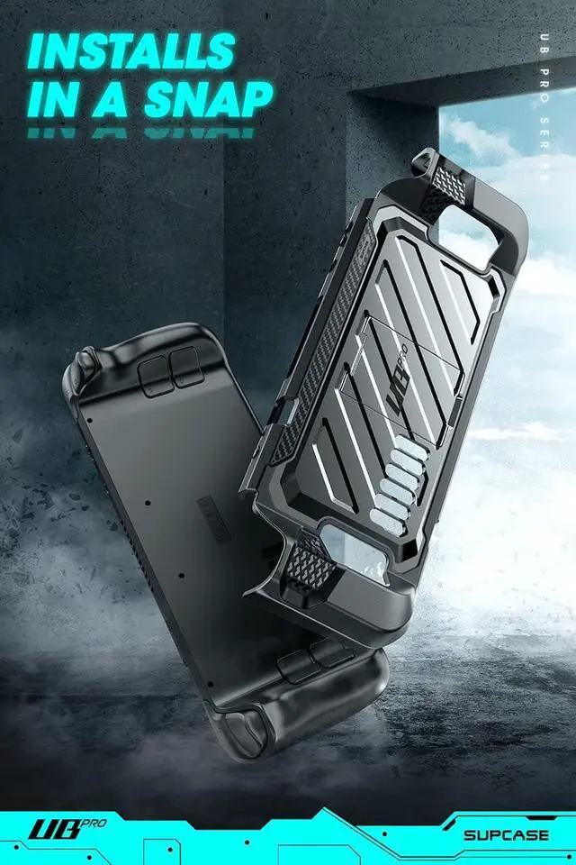 Alt view image 5 of 7 - SUPCASE Unicorn Beetle Pro Series Case for Steam Deck(2022) / Steam Deck OLED(2023), Rugged Slim Protective Case with Kickstand (Dark)