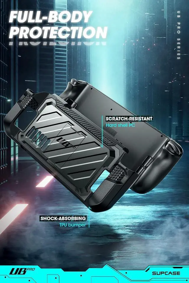 Alt view image 3 of 7 - SUPCASE Unicorn Beetle Pro Series Case for Steam Deck(2022) / Steam Deck OLED(2023), Rugged Slim Protective Case with Kickstand (Dark)