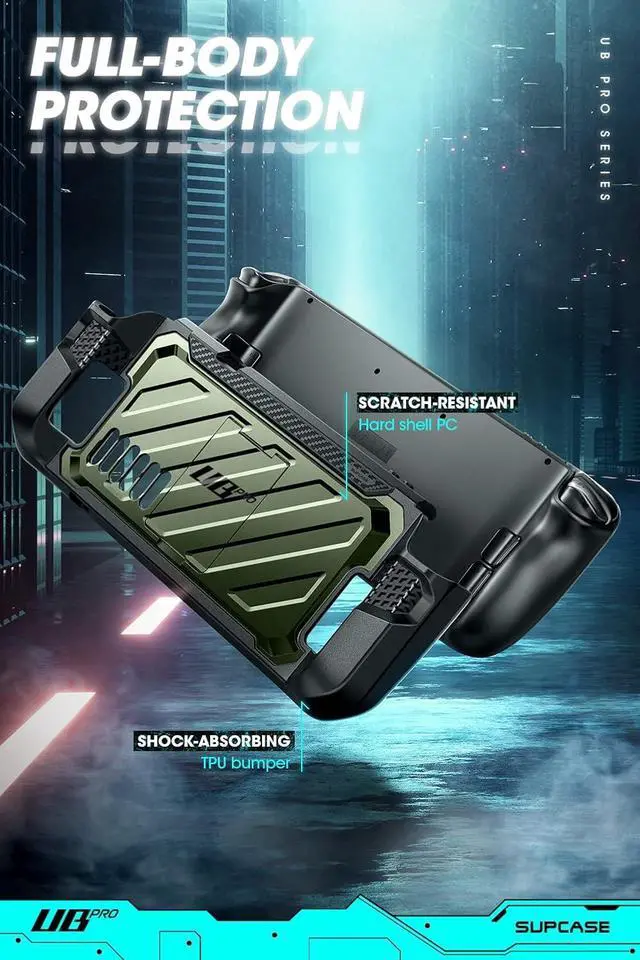 Alt view image 3 of 7 - SUPCASE Unicorn Beetle Pro Series Case for Steam Deck(2022) / Steam Deck OLED(2023), Rugged Slim Protective Case with Kickstand (Guldan)