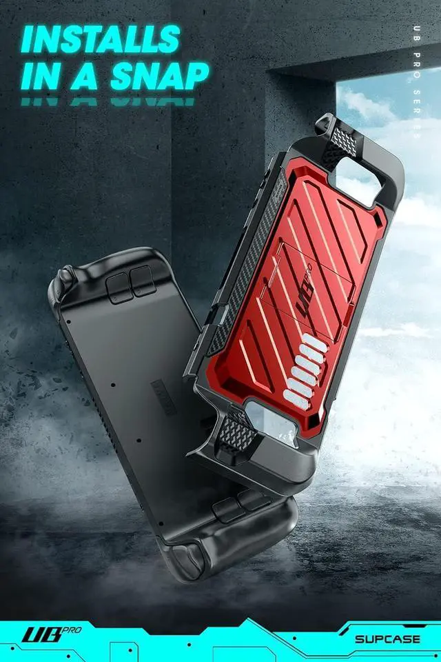 Alt view image 5 of 7 - SUPCASE Unicorn Beetle Pro Series Case for Steam Deck(2022) / Steam Deck OLED(2023), Rugged Slim Protective Case with Kickstand (Ruddy)