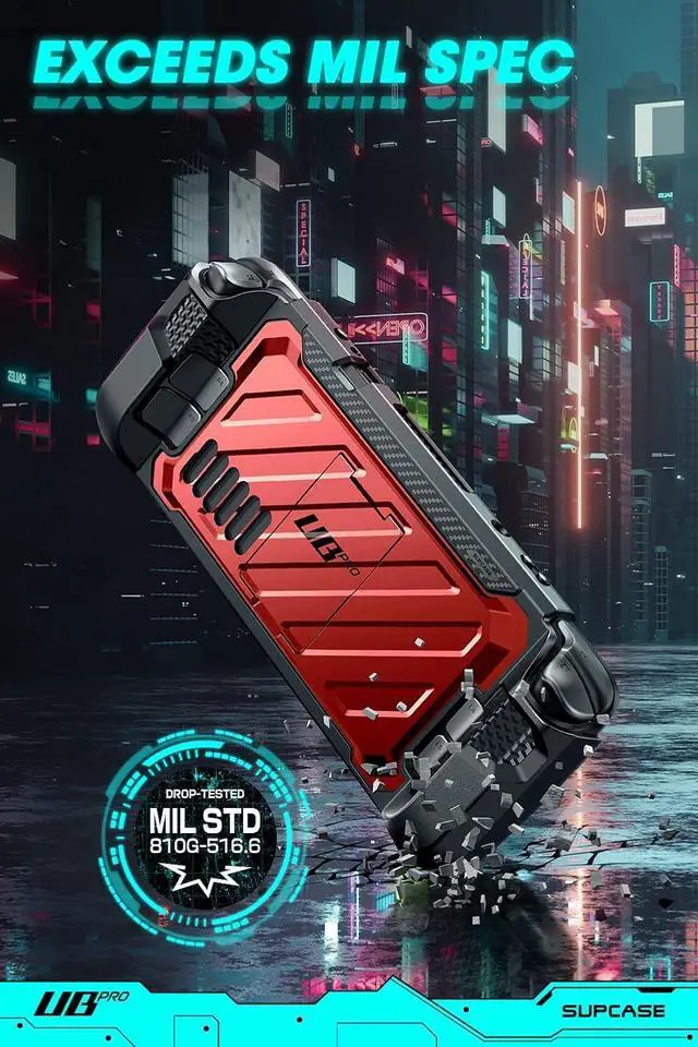 Alt view image 2 of 7 - SUPCASE Unicorn Beetle Pro Series Case for Steam Deck(2022) / Steam Deck OLED(2023), Rugged Slim Protective Case with Kickstand (Ruddy)