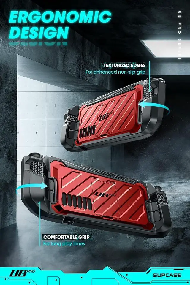 Alt view image 4 of 7 - SUPCASE Unicorn Beetle Pro Series Case for Steam Deck(2022) / Steam Deck OLED(2023), Rugged Slim Protective Case with Kickstand (Ruddy)