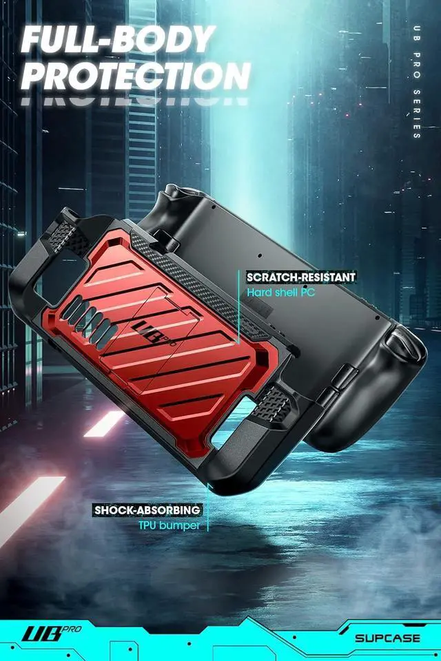 Alt view image 3 of 7 - SUPCASE Unicorn Beetle Pro Series Case for Steam Deck(2022) / Steam Deck OLED(2023), Rugged Slim Protective Case with Kickstand (Ruddy)