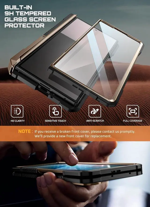 Alt view image 5 of 7 - SUPCASE for Samsung Galaxy Z Fold 7 Case with Kickstand (UB Grip), [Compatible with MagSafe] [Built-in Tempered Glass Screen Protector] [Hinge Coverage] Military-Grade Protection Phone Case, Desert