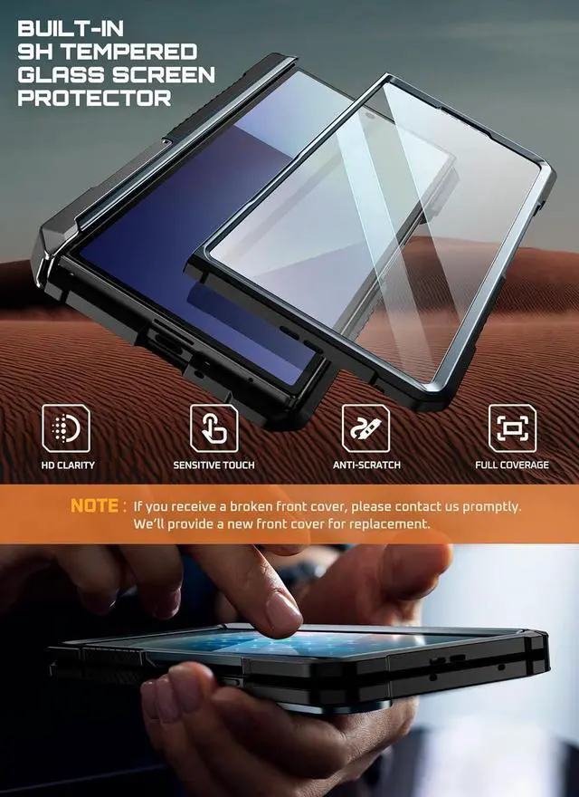 Alt view image 6 of 7 - SUPCASE for Samsung Galaxy Z Fold 7 Case with Kickstand (UB Grip), [Compatible with MagSafe] [Built-in Tempered Glass Screen Protector] [Hinge Coverage] Military-Grade Protection Phone Case, Tilt