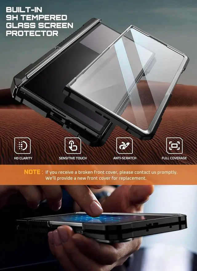 Alt view image 6 of 7 - SUPCASE for Samsung Galaxy Z Fold 7 Case with Kickstand (UB Grip), [Compatible with MagSafe] [Built-in Tempered Glass Screen Protector] [Hinge Coverage] Military-Grade Protection Phone Case, Black