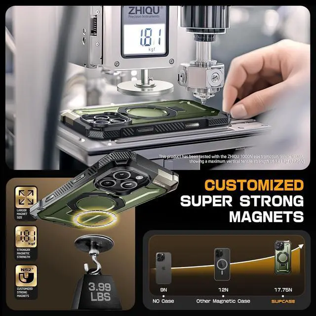 Alt view image 6 of 7 - SUPCASE for iPhone 16 Pro Max Case with Camera Control Capture Button (Unicorn Beetle Grip), [Built-in Stand] [Compatible with MagSafe] Heavy Duty Magnetic Phone Case for iPhone 16 Pro Max,Guldan