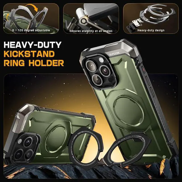 Alt view image 5 of 7 - SUPCASE for iPhone 16 Pro Max Case with Camera Control Capture Button (Unicorn Beetle Grip), [Built-in Stand] [Compatible with MagSafe] Heavy Duty Magnetic Phone Case for iPhone 16 Pro Max,Guldan