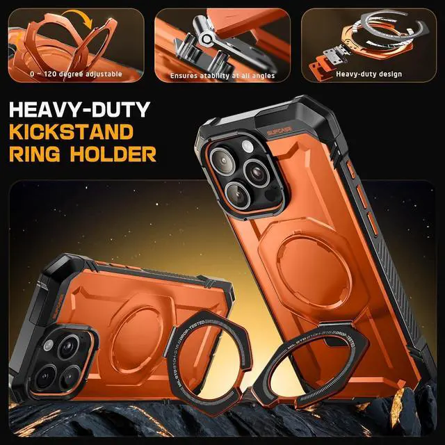 Alt view image 5 of 7 - SUPCASE for iPhone 16 Pro Max Case with Camera Control Capture Button (Unicorn Beetle Grip), [Built-in Stand] [Compatible with MagSafe] Heavy Duty Magnetic Phone Case for iPhone 16 Pro Max, Magma