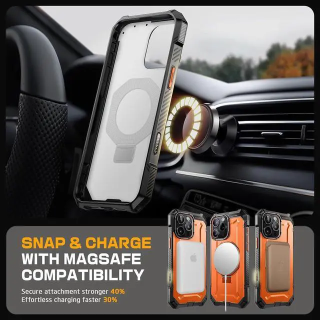 Alt view image 7 of 7 - SUPCASE for iPhone 16 Pro Max Case with Camera Control Capture Button (Unicorn Beetle Grip), [Built-in Stand] [Compatible with MagSafe] Heavy Duty Magnetic Phone Case for iPhone 16 Pro Max, Magma