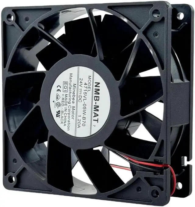Alt view image 7 of 7 - NMB-MAT 4715VL-05W-B70 cooling fan, DC 24V 1.20A Inverter Cooling Fan, 2-Wire Cooling Fan,120X120X38mm