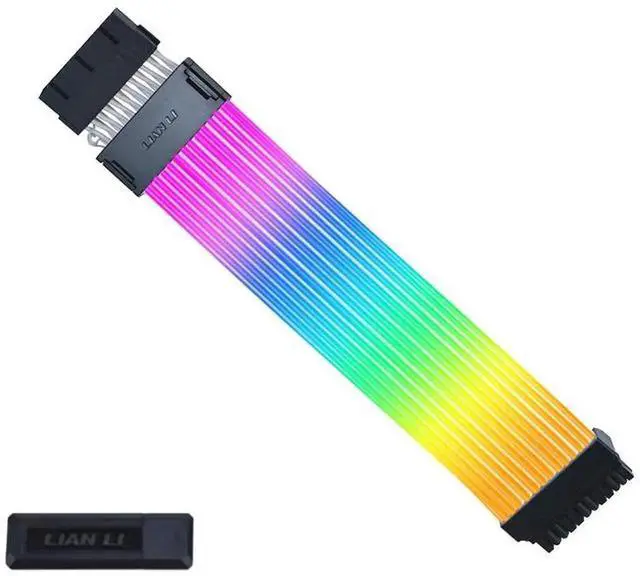 Alt view image 3 of 5 - LIAN-LI STRIMER Wireless 24 Pin and LIAN-LI STRIMER Wireless GPU Triple 8 Pin Addressable RGB GPU Power Extension Cable Combo, Included Wireless Transmitter