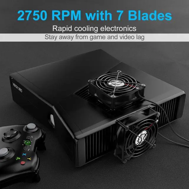 Alt view image 4 of 7 - ELUTENG Dual USB Fan 80mm, 3 Speed Adjustable USB Ventilator with 2750RPM 5V Fan for Computer/Laptop/Router/TV Cabinet/DVR/Xbox/Game Console Cooling