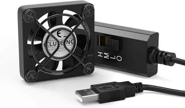 Main image of ELUTENG 40mm USB Fan with 3 Speed Control USB Ventilator 5V Max 5300RPM High Flow VR Cooling Fan Compatible for Receiver DVR Playstation Xbox Computer Cabinet Cooling