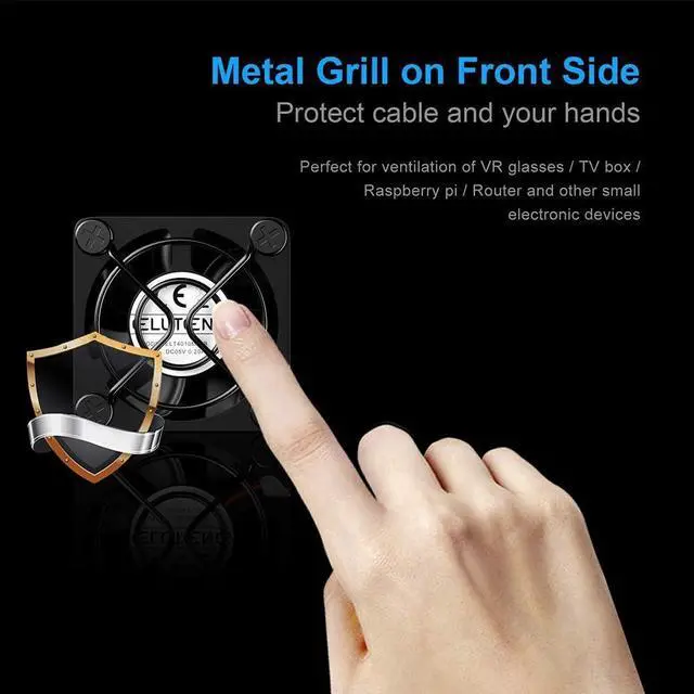 Alt view image 6 of 7 - ELUTENG 40mm USB Fan with 3 Speed Control USB Ventilator 5V Max 5300RPM High Flow VR Cooling Fan Compatible for Receiver DVR Playstation Xbox Computer Cabinet Cooling