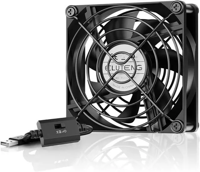 Main image of ELUTENG USB Fan 80mm, USB Computer Fan 5V Quite USB Ventilation Fan Compatible with 3 Speed Control for Receiver DVR Playstation Xbox Computer Cabinet Cooling 80 x 80 x 25mm