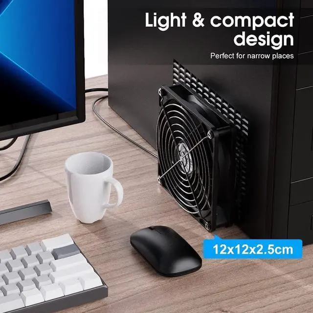 Alt view image 3 of 7 - ELUTENG 120mm Fan With 3 Speed 5V USB Powered Case Fan 1500PRM Gaming PC Portable Cooling Suitable for Tablet TV Receiver Router DVR Play Station Xbox Computer and More