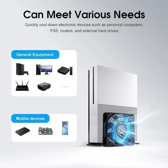 Alt view image 6 of 7 - ELUTENG 120mm Fan With 3 Speed 5V USB Powered Case Fan 1500PRM Gaming PC Portable Cooling Suitable for Tablet TV Receiver Router DVR Play Station Xbox Computer and More