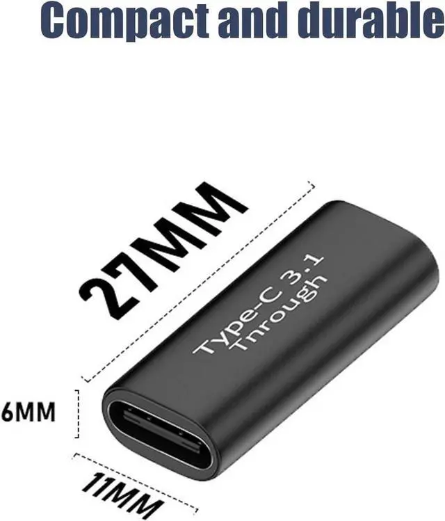 Alt view image 6 of 6 - 5 Pack USB C Female to Female Adapter.Usbc Extender.USBC Coupler Supports Up to 10Gbps Data Transfer and 100W Fast Charging.Compatible with Thunderbolt 4/3 Supports 8K@60Hz Video.