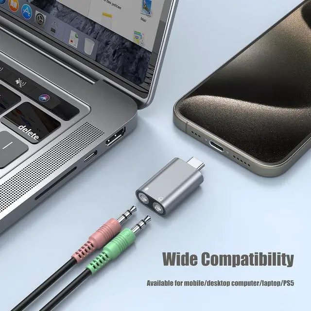 Alt view image 6 of 7 - USB C to 3.5mm Audio Adapter, Typec to Aux Adapter,Typec Sound Card,Usbc to Headphone Jack Adapter for PS4/PS5/Headphone/Mac/Linux/Laptop/Desktops/Docking Station