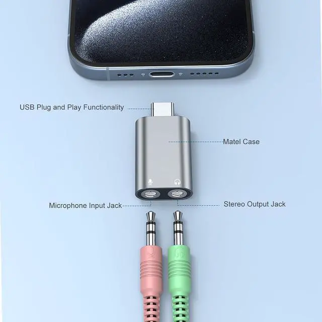 Alt view image 4 of 7 - USB C to 3.5mm Audio Adapter, Typec to Aux Adapter,Typec Sound Card,Usbc to Headphone Jack Adapter for PS4/PS5/Headphone/Mac/Linux/Laptop/Desktops/Docking Station