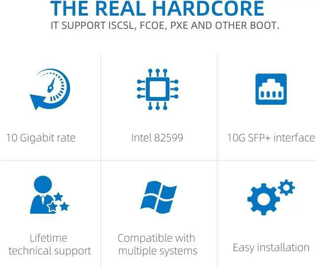 Alt view image 5 of 6 - 10Gb SFP+ PCI-E Network Card NIC,Compare to Intel X520-DA1,with Intel 82599EN Chip,Single SFP+ Port,PCI Express X4,Ethernet Converged Network Adapter Support Windows Server/Linux/VMware