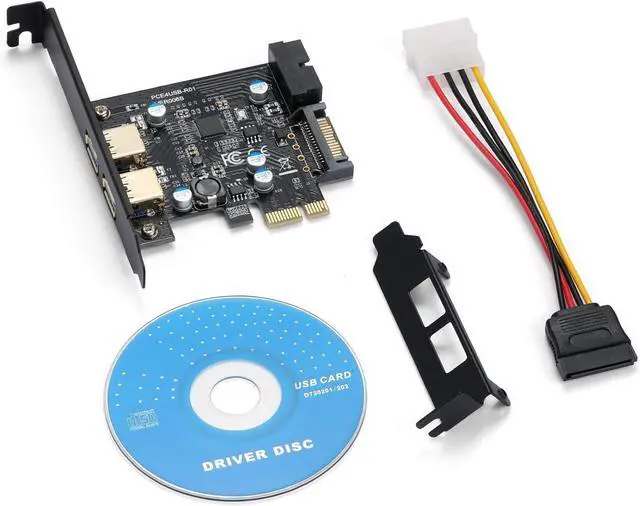 Alt view image 7 of 7 - Goldendisk PCI-E to USB 3.2 Gen 1 Card 5Gbps Dual USB-A Ports Expansion Card with 20PIN Front Panel Header USB Card,PCI Express Card with 15-Pin SATA Power Connector.