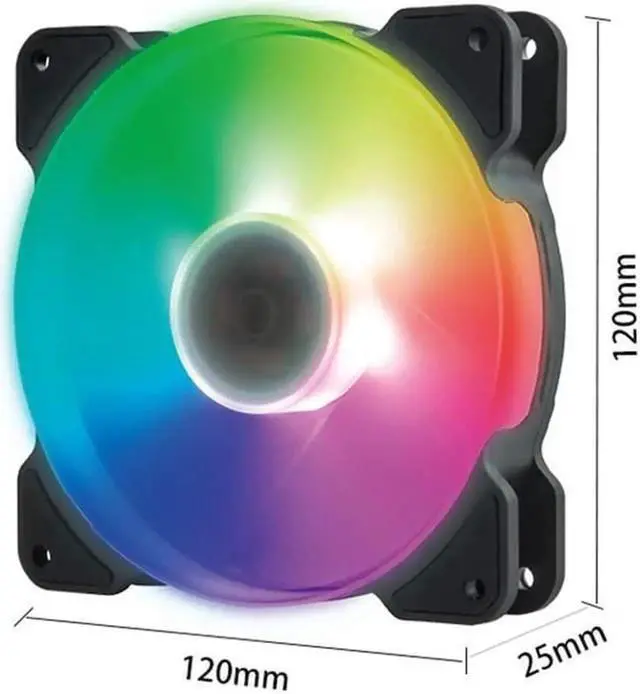 Alt view image 5 of 6 - RGB Series Case Fans 120mm with Remote Controller Fan Hub and Extension, Quiet Edition High Airflow Adjustable Colorful PC Case CPU Computer Cooling with Coolers, Radiators System (6pcs)