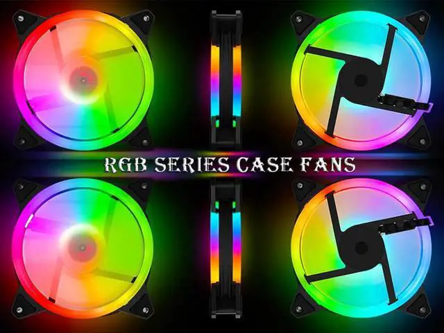 Alt view image 6 of 6 - RGB Series Case Fans 120mm with Remote Controller Fan Hub and Extension, Quiet Edition High Airflow Adjustable Colorful PC Case CPU Computer Cooling with Coolers, Radiators System (6pcs)