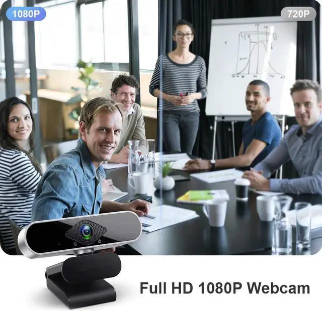 Alt view image 2 of 6 - Full HD 1080p Webcam, Webcam with Microphone Streaming Computer Web Cam for PC Laptop Desktop 360 Degree Rotation Computer Camera Highly Compatible with Win10/8/8.1/7/XP Linux Mac