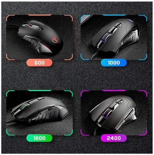 Alt view image 2 of 6 - Gaming Mouse Wired Breathing Light Ergonomic Game USB Computer Mice Multicolor Gamer Desktop Laptop PC Gaming Mouse, 6 Buttons for Windows 7/8/10/XP Vista Linux, Black