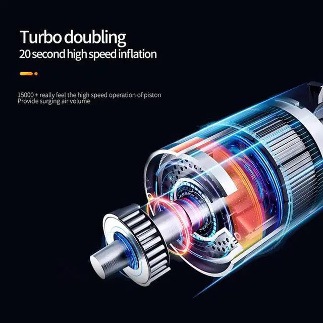 Alt view image 5 of 7 - Portable Air Compressor Tire Inflator 6000mAh Mini Electric Air Pump 150 PSI Tire Pump with Power Bank SOS Design and Digital LCD LED Light for Car/Bike/Bicycles/Motorbikes/Balls/Swim rings