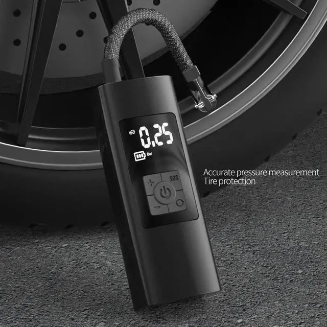 Alt view image 6 of 7 - Portable Air Compressor Tire Inflator 6000mAh Mini Electric Air Pump 150 PSI Tire Pump with Power Bank SOS Design and Digital LCD LED Light for Car/Bike/Bicycles/Motorbikes/Balls/Swim rings