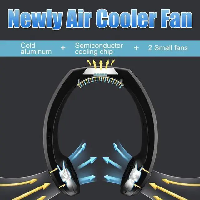 Alt view image 6 of 6 - Personal Cooling Portable Neck Fans,Refrigeration Chip Air Cooler Neck Fan Personal AC Cooling Fan Hands-Free Fan,USB Quiet Portable Fan for Outdoor Sports Commuting (White)