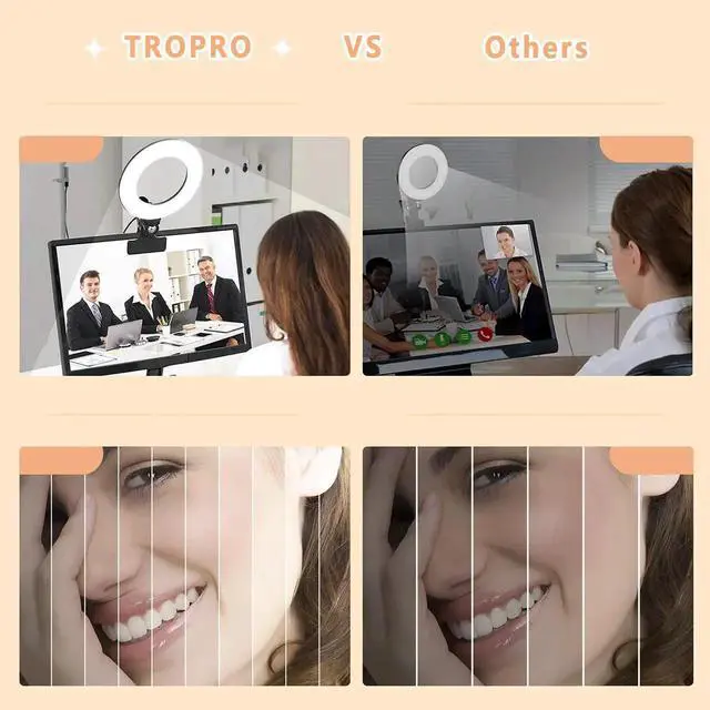 Alt view image 2 of 7 - 6.3'' Clip-on Ring Light , Selfie Ring Light for TikTok, YouTube Videos, Makeup, and Zooms, Led Ring Lamp with 3 Light Modes & 10 Brightness Level