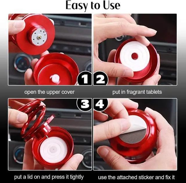 Alt view image 3 of 5 - Portable Kinetic Mini Aroma Diffuser, Auto Rotating Solar Double Circle Aroma Diffuser for Car & Household Office Bedroom Home