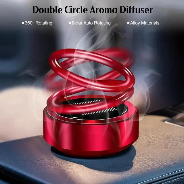 Alt view image 5 of 5 - Portable Kinetic Mini Aroma Diffuser, Auto Rotating Solar Double Circle Aroma Diffuser for Car & Household Office Bedroom Home