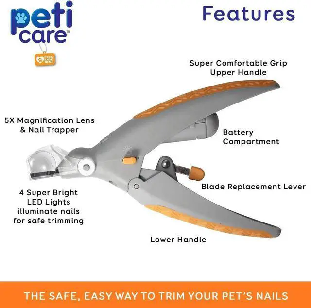Alt view image 2 of 6 - LED Light Pet Nail Clipper- Great for Trimming Cats & Dogs Nails & Claws, 5X Magnification That Doubles as a Nail Trapper, Quick-Clip, Steal Blades with REPLACMENT BLADES
