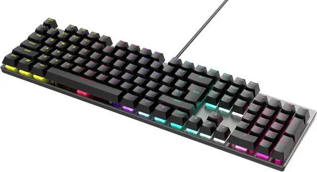 Alt view image 5 of 7 - Mechanical Keyboard, TROPRO TGK05 Gaming Keyboard LED Backlit Wired Keyboard with Blue Switches for Windows PC Office and Working (Black, 104 Keys)