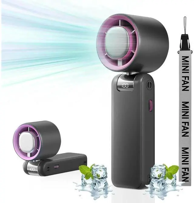 Main image of Portable Handheld Turbo Fan, Adjustable Turbo Mini Fan, 3 Speeds 4000mAh USB Rechargeable Handheld Turbo Cooling Fans for Travel, Office, Camping, School, Sports, Men Women Gifts