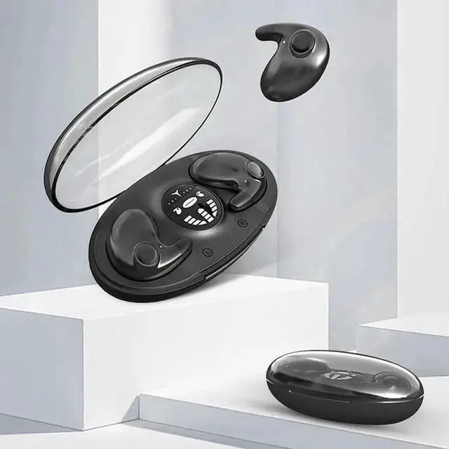 Alt view image 7 of 7 - Invisible Sleep Wireless Earphone IPX5 Waterproof, Wireless Earbuds Sense-Free to Wear Bluetooth 5.3 Headphones Touch Control with Wireless Charging Case, Double Noise Cancelling