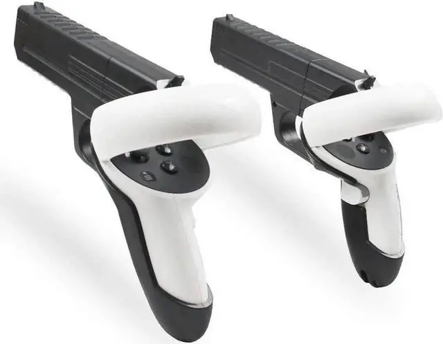 Alt view image 5 of 7 - Pistol Grip for Oculus Quest 2 Controllers VR, Oculus 2 Gun Stock Accessories, Enhanced Shooting Gaming Experience, Best Gunstock, Compatible For Pistol Whip Operation (Black)